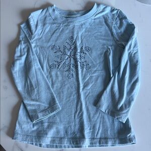 Cat & Jack Blue Snowflake Long Sleeve Top